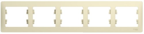 Рамка горизонтальная Systeme Electric Glossa 5-м. бежевый картинка